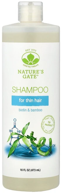 마일드바이네이쳐 (Natures Gate) 비오틴 및 대나무 삼푸 얇은 모발용 473ml(16fl oz), 473ml, 1개 - 쿠팡