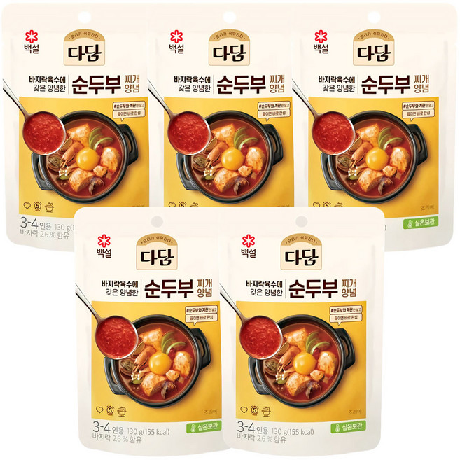 CJ제일제당 [CJ제일제당] 다담 순두부찌개양념 130g x 5개