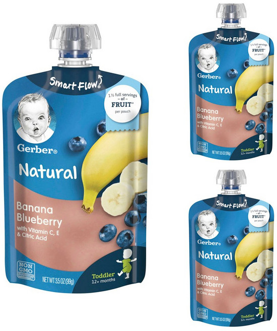 거버 스마트 플로우 내추럴 어린이스무디 99g, 3개