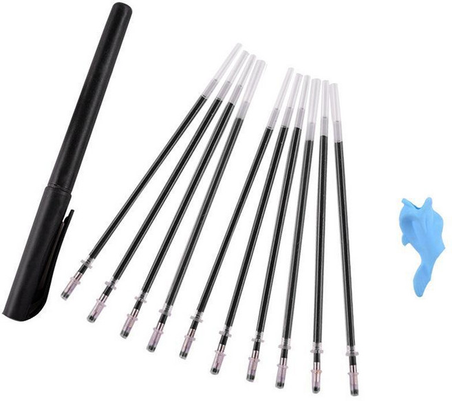 行書凹槽字帖 基礎入門 硬筆練字本 鋼筆字帖 成人練字帖 1215, 1個, 自動消失筆組合（1筆1握10芯裝）