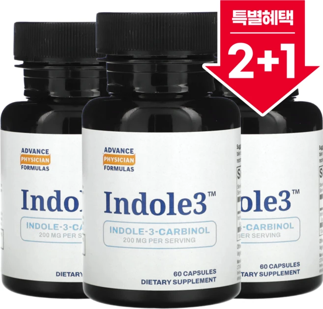 [2+1] 어드밴스 피지션 포뮬라 인돌-3 카르비놀 200mg 캡슐 60정 / 해외직구 미국정품, 3개 - 쿠팡