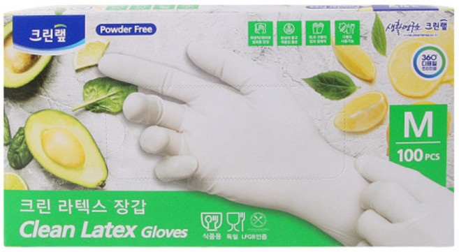 라텍스고무장갑 100개입 크린랩 셰프장갑, 1개
