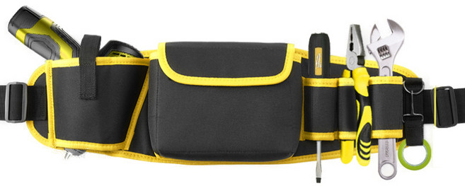 툴마스터 휴대용 공구 허리벨트 다용도 작업벨트 공구집 툴벨트, 옐로우, 1개