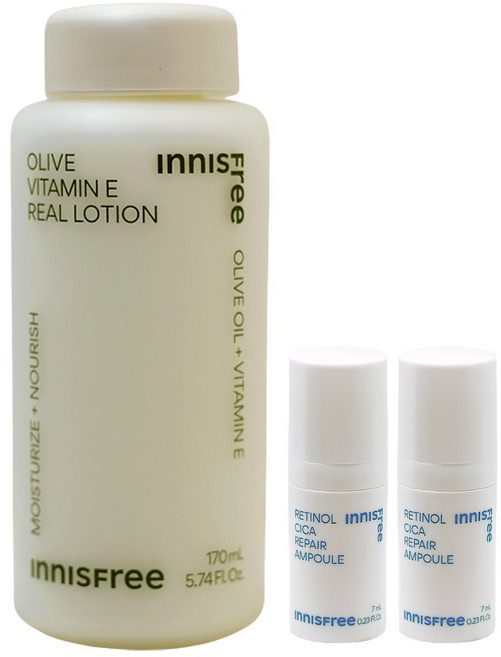 이니스프리 올리브 비타민 E 리얼 로션+(시카 앰플7mlx2개 증정), 1개, 170ml