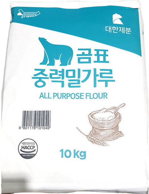 1등급 중력밀가루 곰표밀가루 10키로 김치수제비 머핀 만두피 수제비 부침개, 1g, 1개