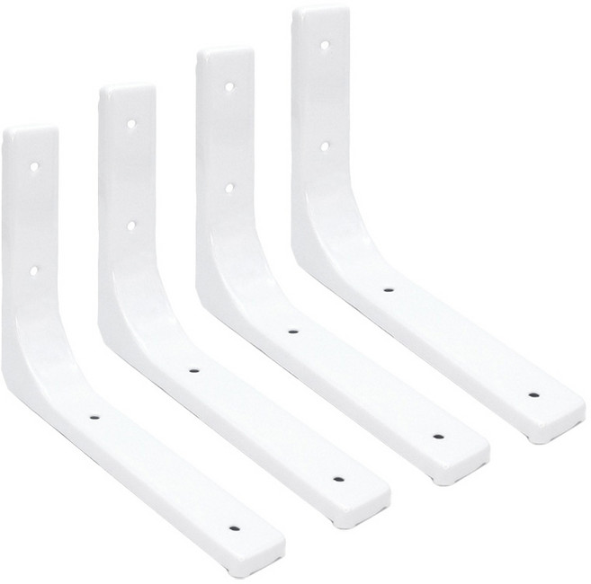 아이베란다 엠보 L형 선반 받침대 브라켓 선반대, 4개, 화이트 200mm