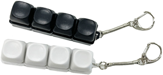 바이유즈 ASMR 키보드 키링 2종, 1세트, 흑백