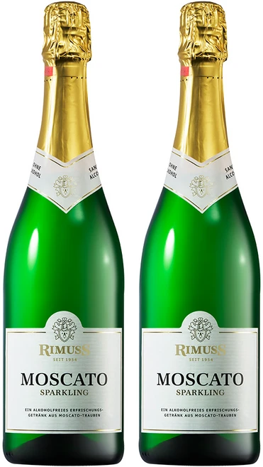 리무스 모스카토 무알콜 스위스 스파클링 샴페인 청포도, 2개, 750ml - 쿠팡