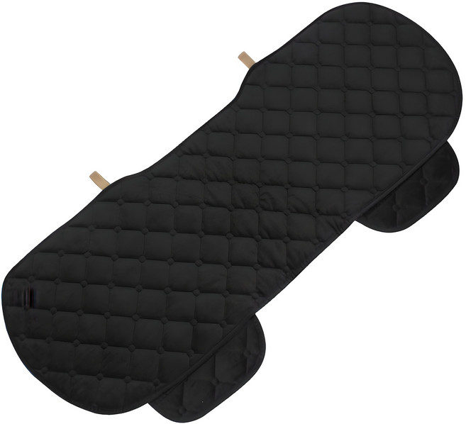 지엠지모터스 자동차 시트커버 극세사 차량용 방석 3인 뒷좌석 핫킵, 블랙, 1개