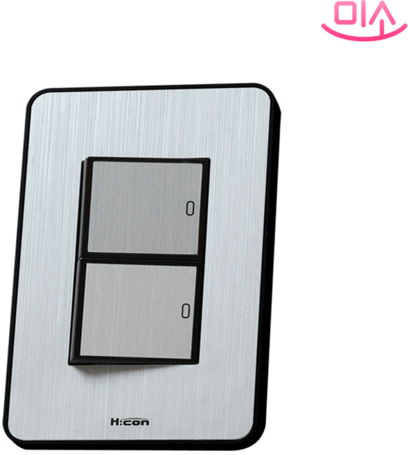 현대 국산 전등 인테리어 2구 스위치(1로) 실버, 1개