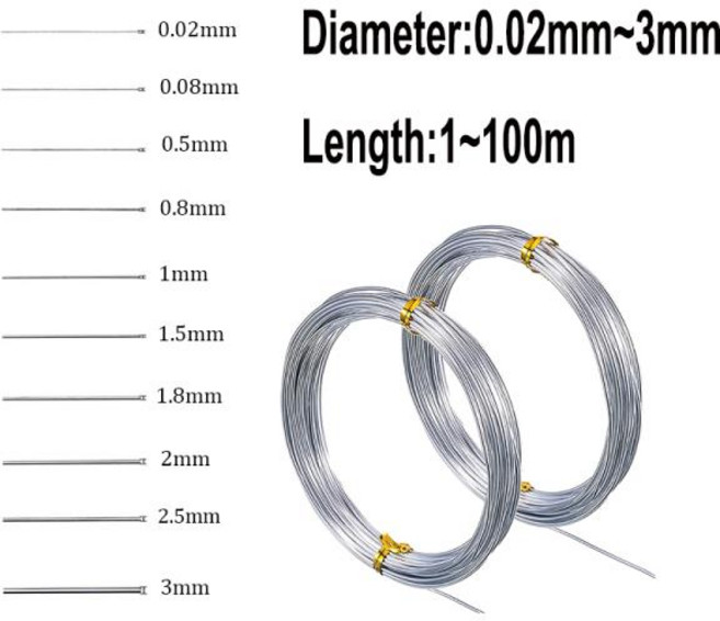 100M1M 스테인레스 스틸 스프링 와이어 하드 와이어 전체 하드 직경 0.02/0.3/0.4/0.5/0.6/0.8/1.5/2.5/3mm 스프링 스틸, 0.03mmX100m