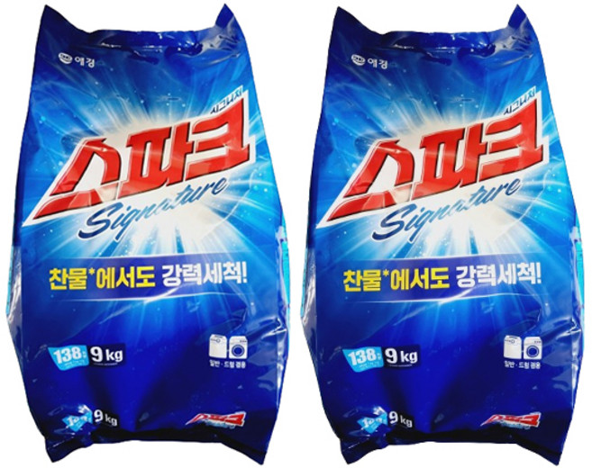 애경 스파크 시그니처 찬물전용 리필 9kg X 2개(1박스), 2개