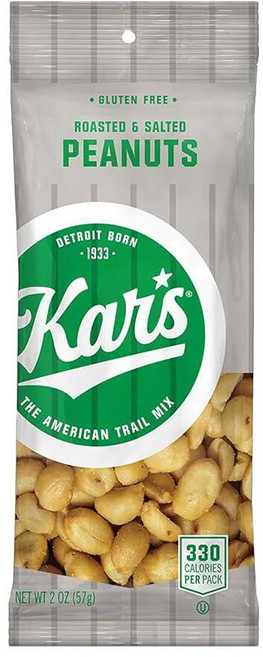 Kar's 견과류 로스트 & 솔티드 땅콩 59.7g(2온스) 개별 팩 - 72개 벌크 팩 글루텐 프리 간식 8988-CP72 210218, 2 Ounce (Pack of 72), 소금