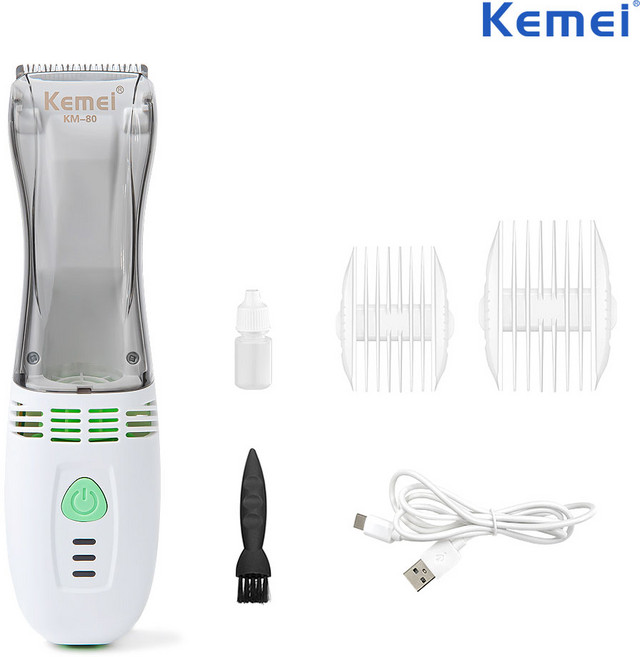 케메이 저소음 흡입형 강아지 고양이 바리깡 클리퍼 미용기 이발기, 1개, KM-80
