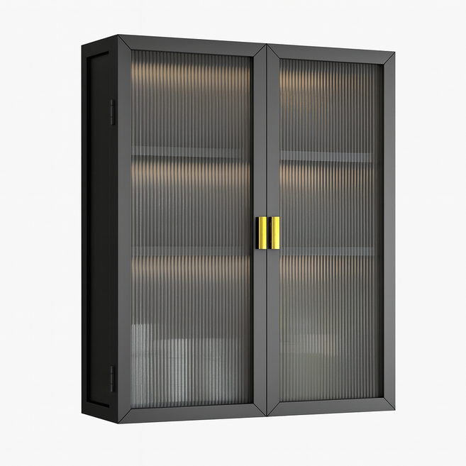 好的家居 壁掛雙開門吊櫃, 【黑色】3層/50cm, 黑色,3層-寬50公分