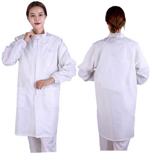 베가 방진복 C카라 사파리 제전복 무진복 상의 크린룸, 화이트, 화이트, 1개