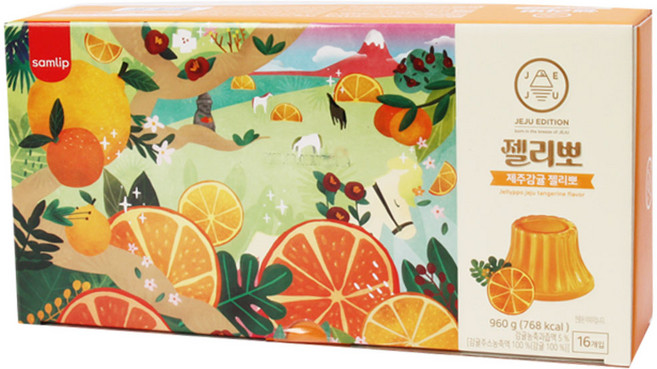 삼립 제주에디션 제주감귤 젤리뽀 16개입, 960g, 1개