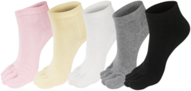 100% 천연 순면 국산 땀흡수 여성 봄 유니키 발가락 단목양말 세트