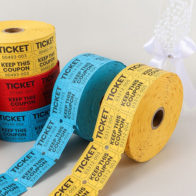 경품 추첨권 행운권 추첨 응모권 경품권 500매 1000pcs 번호표 행사용품 뽑기 래플 티켓 파티, B09 롤 블루 500매