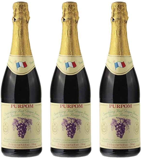 PURPOM 紅葡萄氣泡飲, 3瓶, 750ml