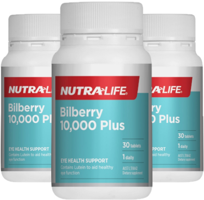 NUTRA LIFE Bilberry 10000 Plus 뉴트라라이프 빌베리 10000 플러스 30정 3팩, 3개