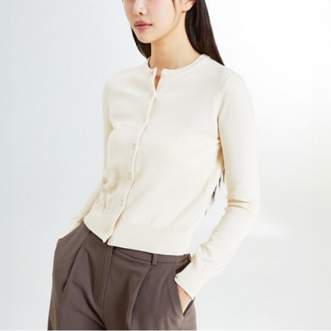 [스파오*] [스파오] [소프트얀] 라운드넥 카디건 (SPCKE49W01-K)