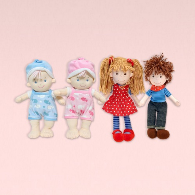 [캐스비] 플레이 뉴 보들인형 4종(1732set) 봉제사람 아기인형 엄마놀이 역할놀이