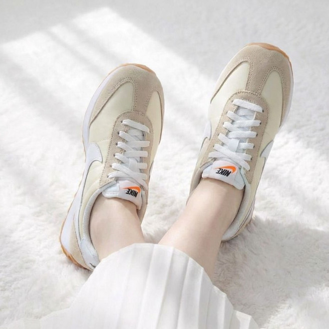 나이키 퍼시픽 여성 깔끔한 스니커즈 심플한 베이지 PACIFIC 운동화 신발주머니증정