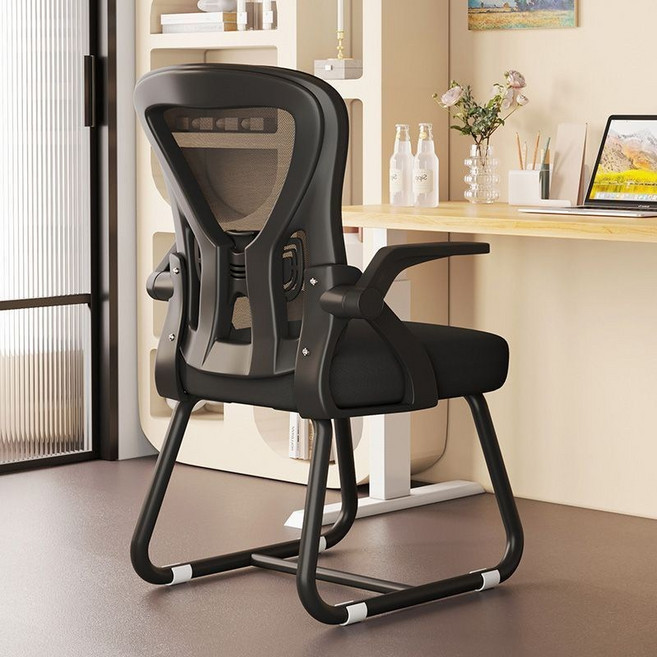사무실 의자 학습 의자 책상 의자 가정용 컴퓨터 의자, 품질, [새로운 업그레이드] 블랙 프레임 블랙 메쉬(라텍스)