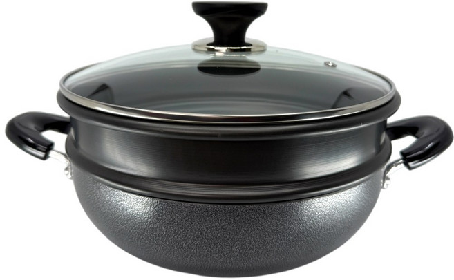 찜솥 찜냄비 찜채반 무연마제찜기 2단찜기, 1개, 32cm