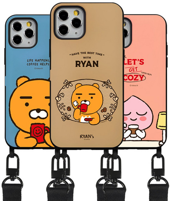 카카오프렌즈 카드 수납 목걸이 휴대폰 케이스