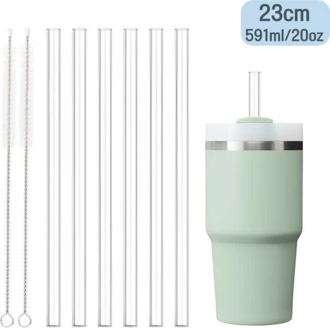 WAP 스탠리 스타벅스 591ml 20oz 텀블러 호환 내열 트라이탄 빨대 세트, 1개