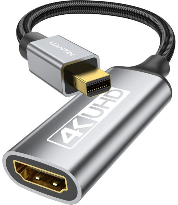 미니 디스플레이포트에서 HDMI 어댑터 | 4K 고속 썬더볼트 2 DP 남성용에서 여성용 브레이드 컨버터 MacBook Air/Pro Mac mini Surface Pro/Do, 미니 디스플레이포트 to HDMI 어댑터 | 4K 고속