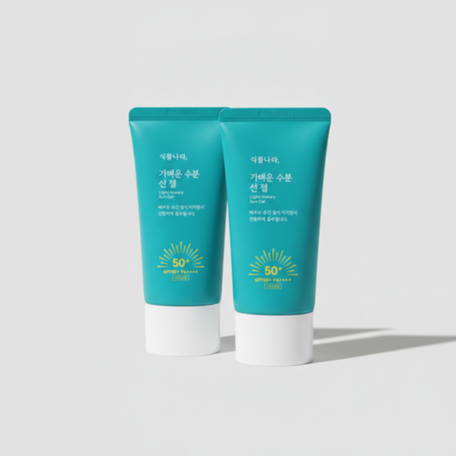 1+1식물나라 가벼운 수분 선 젤 60ml+60ml 선크림, 60ml, 2개
