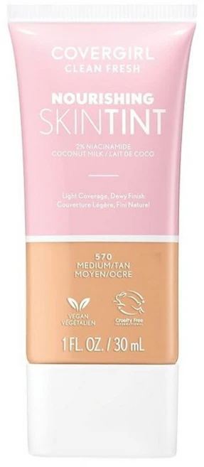 COVERGIRL 클린 프레시 스킨 밀크 파운데이션 리치 1개입, 570 미디엄/탠, 1, 30ml - 쿠팡