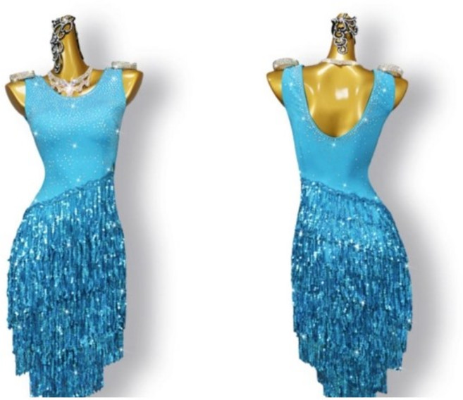 그루밍 (grooming) 여성 댄스 쇼 의상 스팽글 플라워 드레스, ( 원피스 )