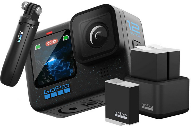 고프로 히어로12 블랙 올인원 패키지 [히어로12+엔듀로듀얼충전기+쇼티+128GB]