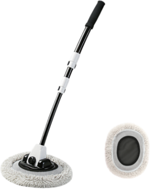 후니스 세차 밀대 세차용품 엘보소프트브러쉬, 블랙+화이트, 1개