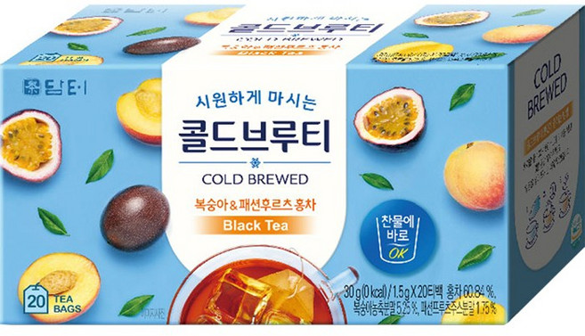 콜드브루티 복숭아&패션후르츠 홍차, 1.5g, 40개입, 1개