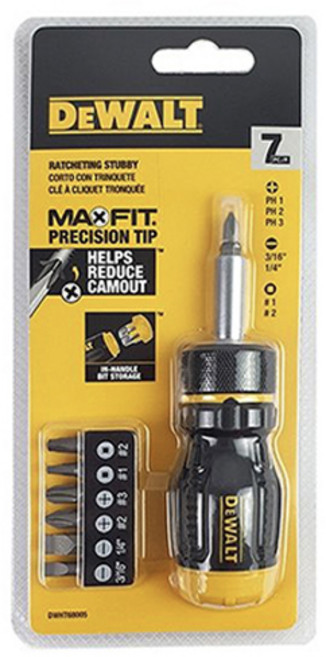 [디월트] DWHT68005 / 7 in 1 멀티비트 라쳇 주먹드라이버, 1세트