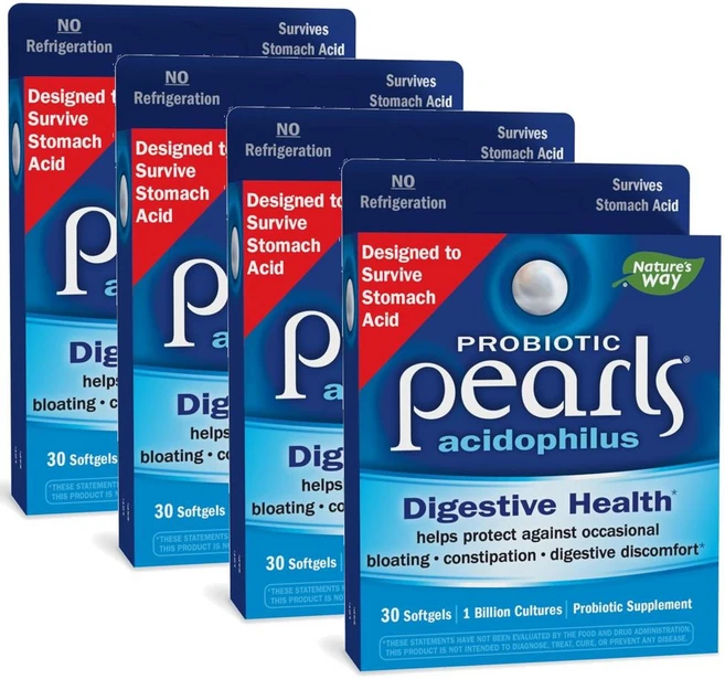 네이처스웨이 애시도필러스 프로바이오틱스 펄 소프트젤 Nature's Way Acidophilus Probiotic Pearls, 4개, 30정 - 쿠팡