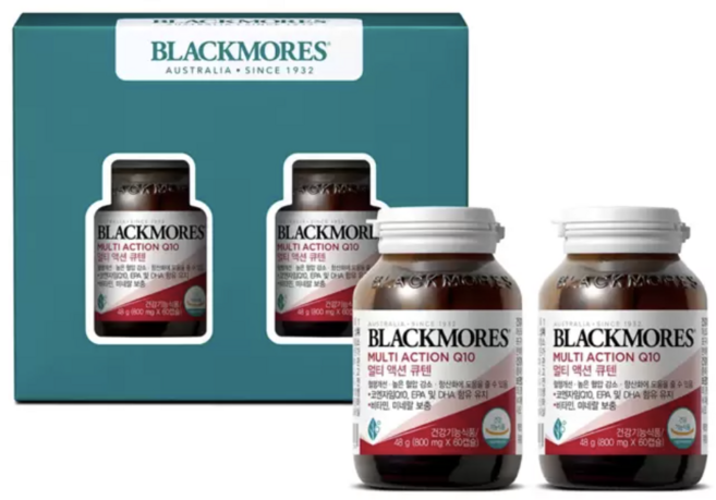 블랙모어스 멀티액션 큐텐 800mg x 120캡슐 미네랄 비타민 DHA 종합 영양, 120회분, 1세트