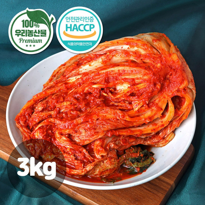 [감동오늘김치] 국내산 배추 포기 김치 프리미엄, 1박스, 3kg