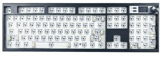 디스플레이 화면이 있는 GMK104 기계식 키보드 키트 RGB 백라이트 가스켓 구조 게임 VIA 맞춤형 핫 스왑 키보드, 2)Black, 2) Black