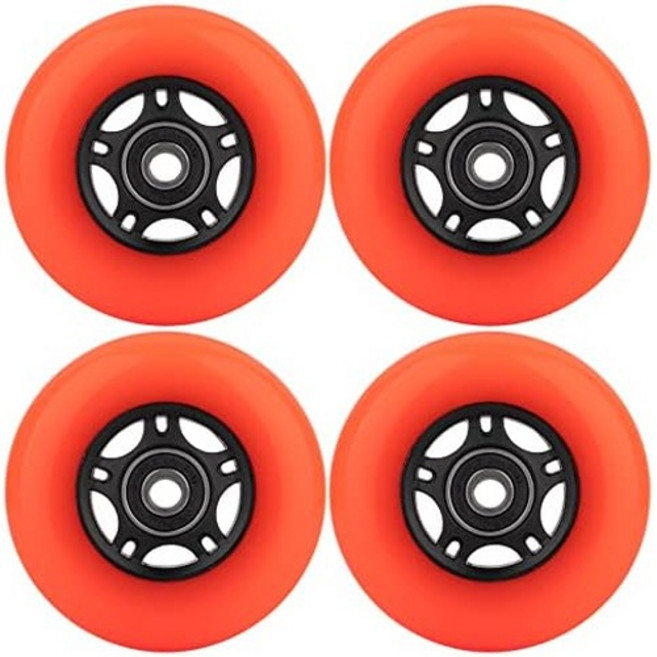 ABEC 블레이드 롤러 하키 스케이트용 스페이서가 장착된 휠컴 인라인 스케이트 실내 실외 64MM 70MM 72MM 76MM 80MM 다이아 4팩 오렌지, Orange