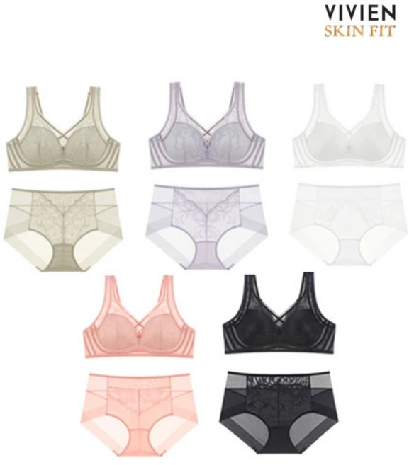 비비안 스킨핏 아쿠아 편안한 런닝형 컴포트 여자속옷세트 6+6 2303353