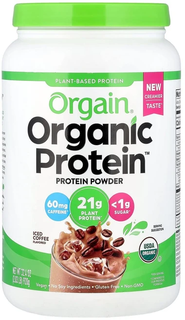 올게인 오가닉 식물성 비건 프로틴 파우더 아이스 커피 맛 920g, 1개 - 쿠팡