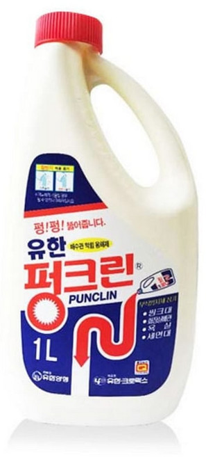 1리터 유한 락스 펑크린 세정제 배수구청소 싱크대, 1개, 1L