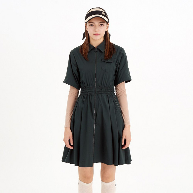 [브이시즌] 여성 빅사이즈 골프웨어 캐주얼 플리츠 테니스 스커트_로디아원피스_VWPA682OP