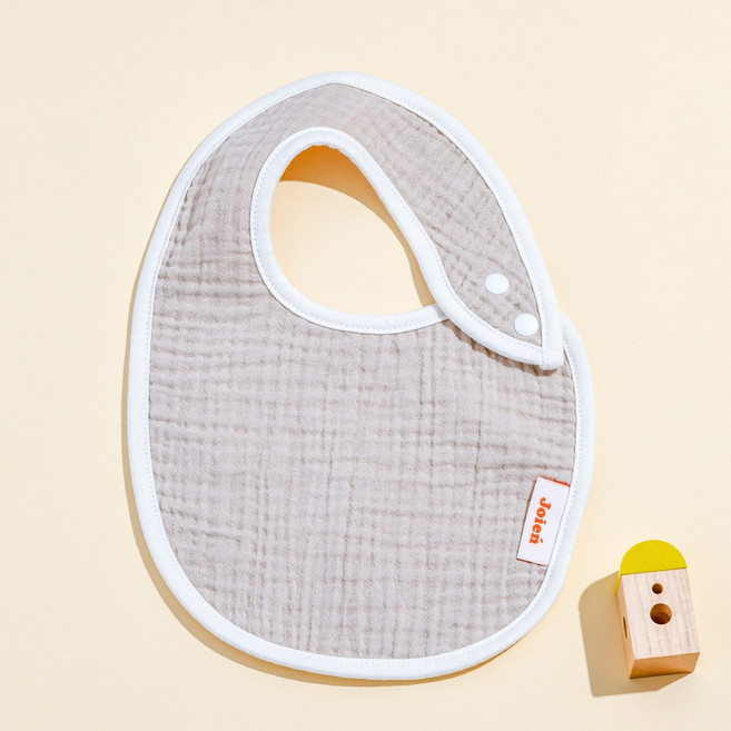 쥬와엔 거즈 오가닉 아기 턱받이 이유식 수유용품, 베이지, 1매, 1개